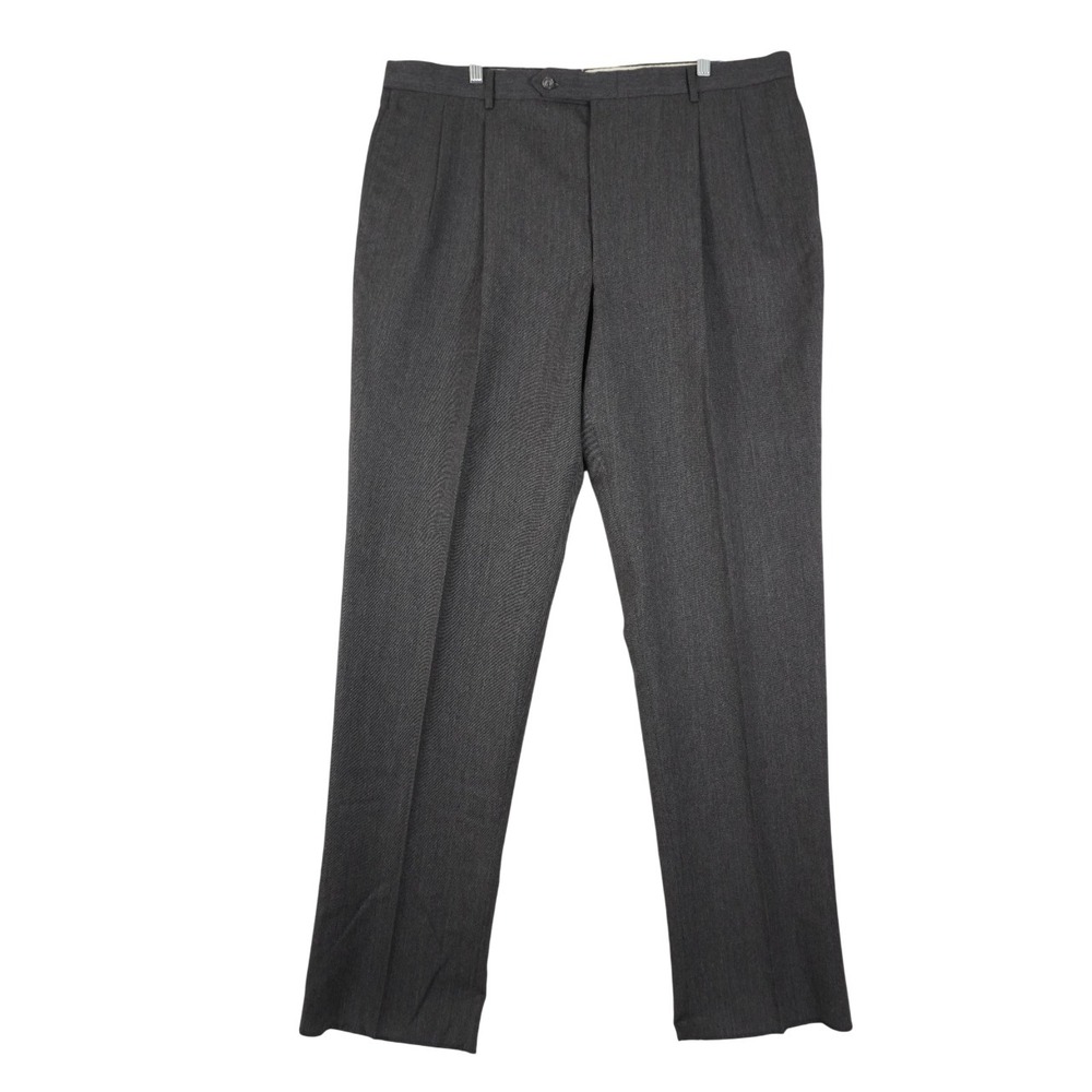 Corbin Nordstrom Men's Gray Pleated Dress Pants 42R 100% Wool USA Union VTG NWT